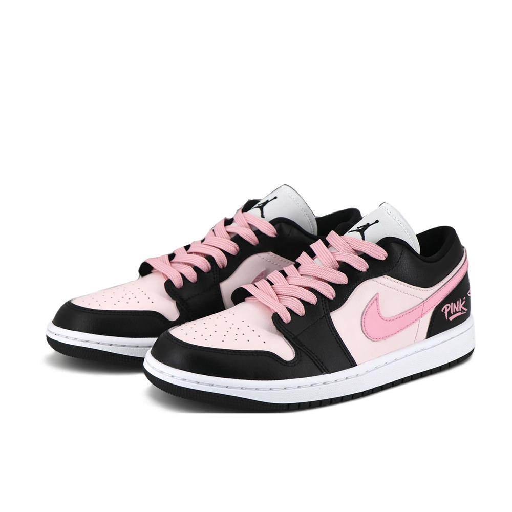 Jordan Air Jordan 1 Top Grain Cow Leather Low Top Vintage Basketball Shoes Unisex Black Pink Sweetheart DC0774-101(Team1276-)