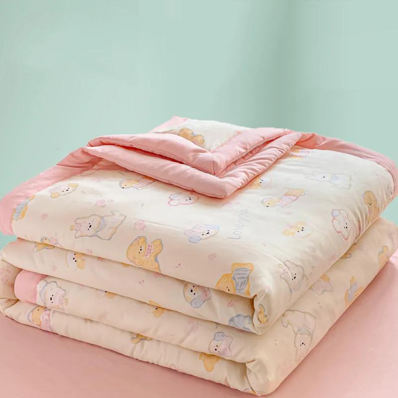 WTEMPO Thick Student Soft Dormitory Blankets Four Seasons Lightweight Quilts Retro Elegant Printed Large Size Simple Retro Foldable Blankets