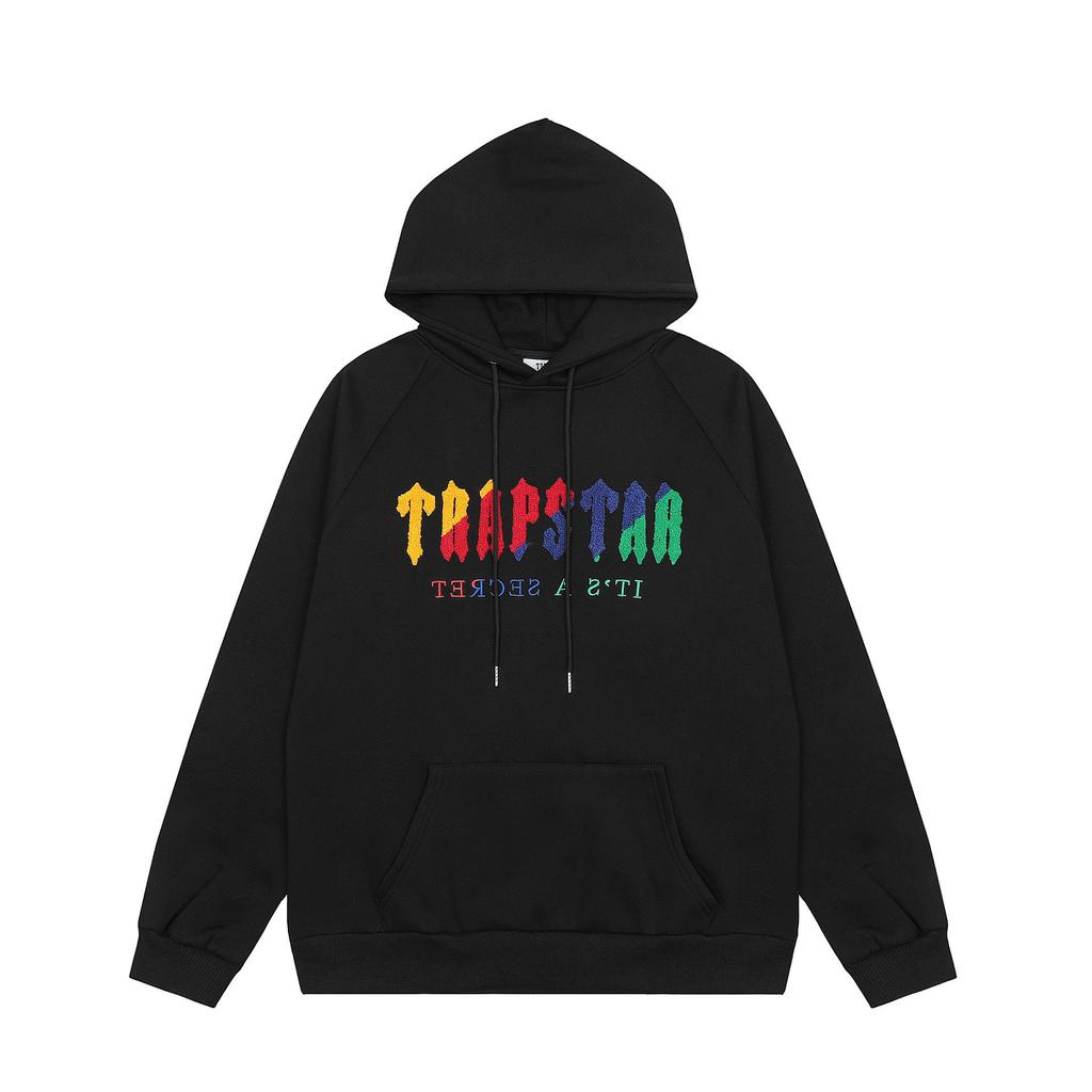 Trapstar Trendy Embroidered Hoodie Set: Unisex High Street Style with Plus Velvet Lining.