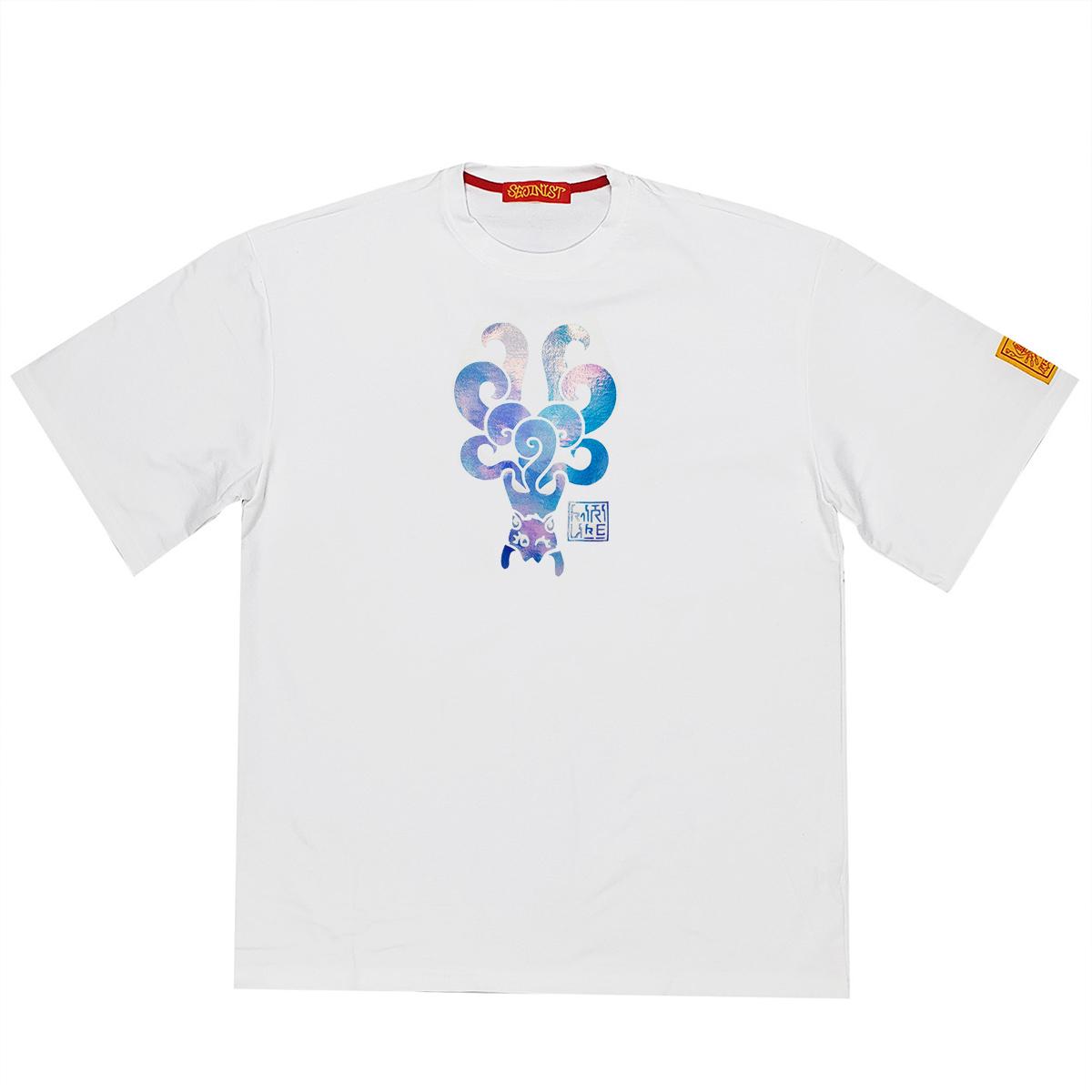 Seginist Gumiho Reflective Oversized Short Sleeve T-Shirt White 1