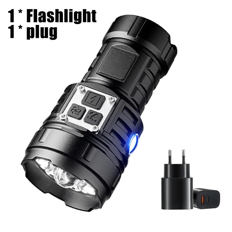 New Multifunctional Mini Flashlight With Power Display And Magnetic Attraction torch Rechargeable Portable Strong Light lantern
