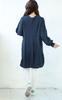 Guld Japan Plus Size Varm Lös Ballongärm Stickad Tunikaklänning Dam (F(LL-3L), Blå)