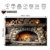 1Pcs Realistic Stone Fireplace Burning Decoration Background Winter Backdrop For Photo Studio Photo Booth Party