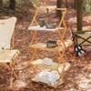 Wooden Foldable Shelf Multi Layer Space Saving Powerful Load Bearing Portable Storage Rack for Outdoor Camping 4 Layers
