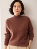 Women's Cashmere Half-High Neck Raglan Sweater - Autumn/Winter Style, 7-Gauge Fancy Yarn, Loose Knit Pullover.