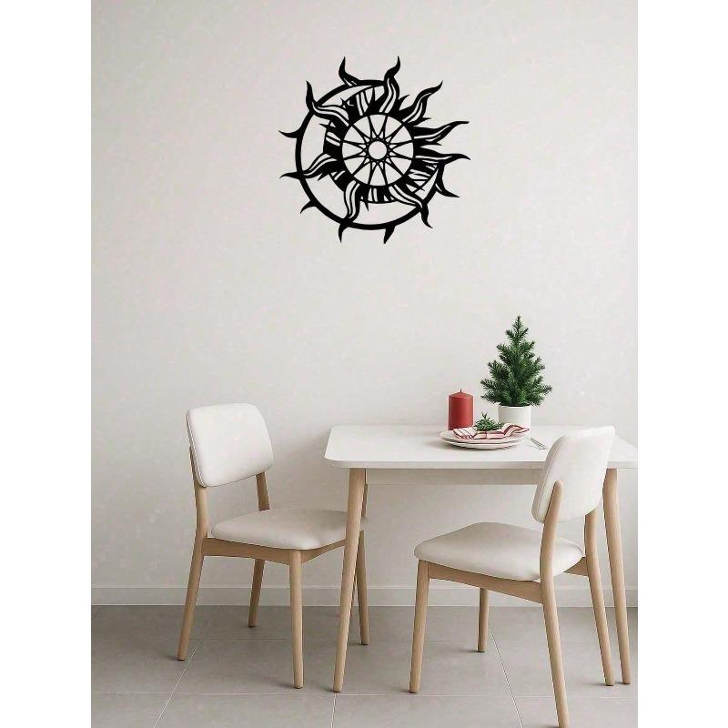 Sunburst Solar System Wall Art Modern 2D Metal Planet Sculpture Space Galaxy Decor Gift