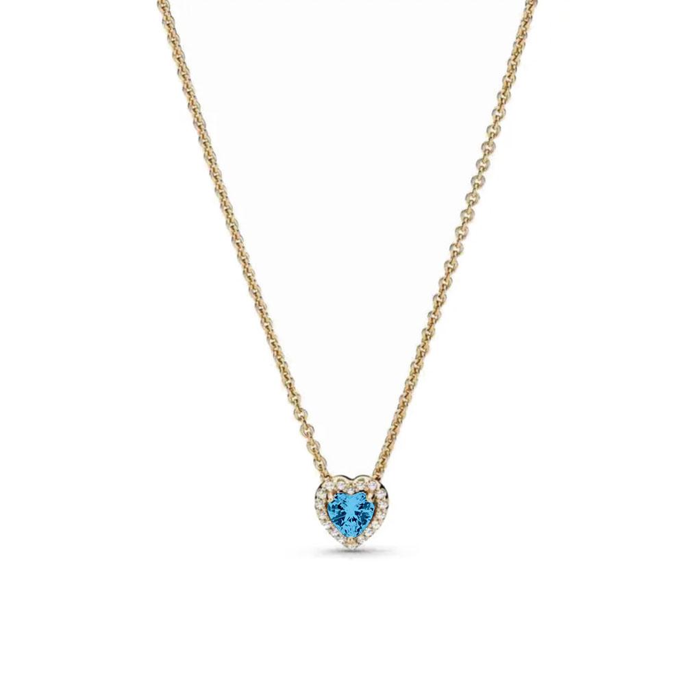NEW 925 Silver Deep Feeling Peach Heart Necklace Pink And White Shining Square Pendant Necklace