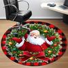 1pc Christmas Santa Claus Chair Carpet for Office, Round Non-Slip Durable Large Size Office Carpet, Suitable for Office, Beautiful Decoration