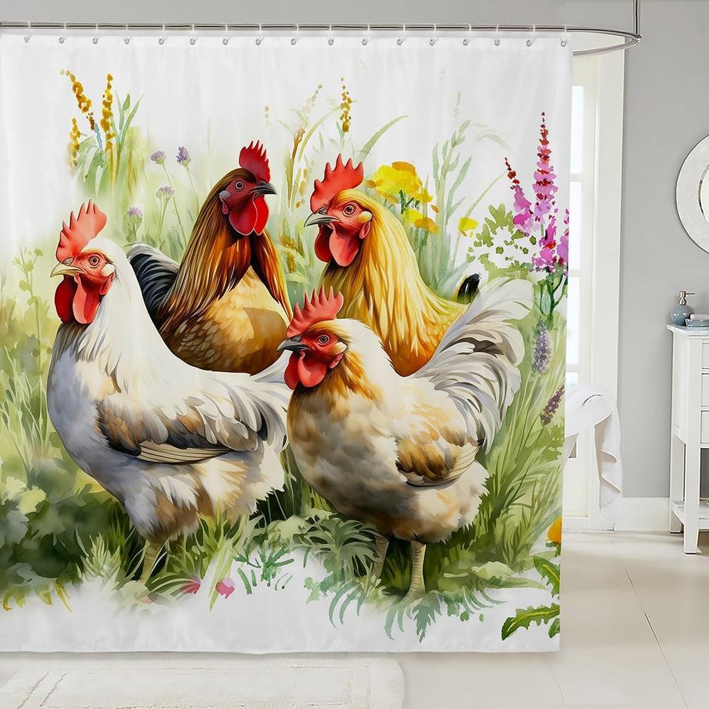 Kids Yellow Rubber Duck Shower Curtain Cartoon Ducks Bath Curtain Funny Animal Bathroom Accessories Cute Animal Fabric Shower