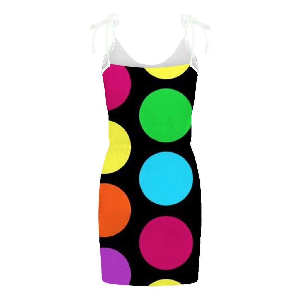 Women's Summer Sleeveless Loose Bandage Striped Sling Dress Pocket V Neck Tank Dress