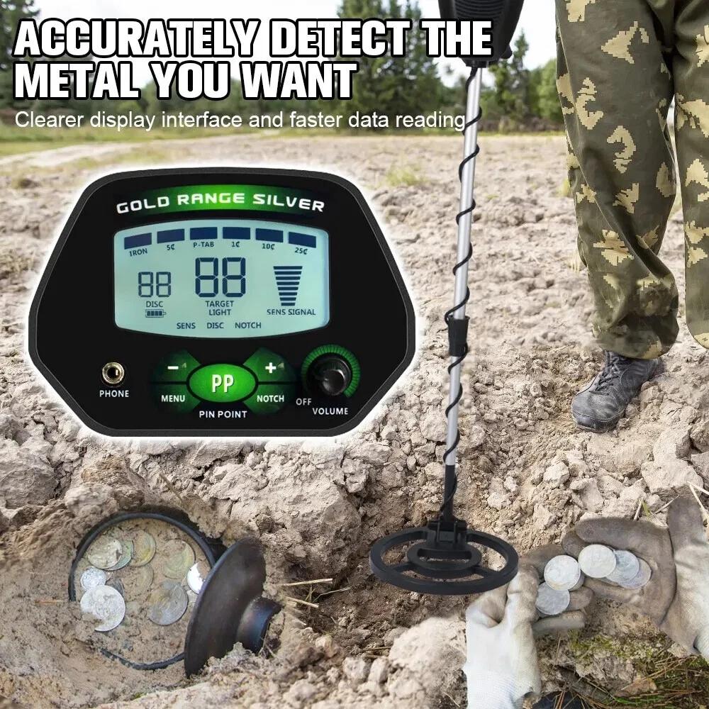 MD-4090 High Sensitivity Underground Metal Detector LCD Metal Detector with 8.5” High Quality Waterproof Search Coil Adjustable