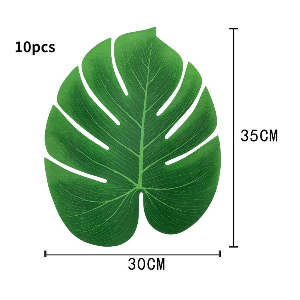 10 Pcs Artificial Plants Tropical Palm Leaves Hawaii Luau Summer Party Jungle Safari Birthday Party Wedding Decor Fake Plants