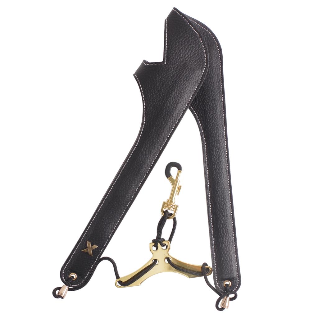 Saxophone Strap Adjustable Neck Strap Saxophone Harnesses PU Leather Padded Soft Neck Slings Comfortable and Breathabilit