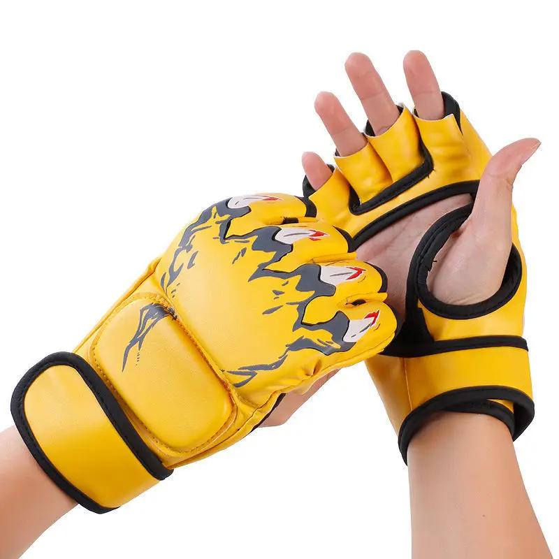 Half Finger Boxing Gloves for Adults - Unisex (Men & Women) for Sanda Training MMA UFC & Muay Thai Ideal for Shaking Sandbags