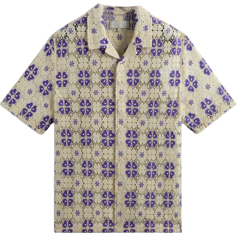 

Kith Рубашка Adonis Camp с коротким рукавом и воротником Tire Unisex Tops Cream KHM032084-514