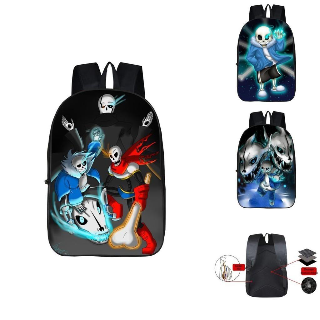 Zaino Durevole da 17 pollici Undertale Sans per Bambini con Spallacci Regolabili e Design Elegante