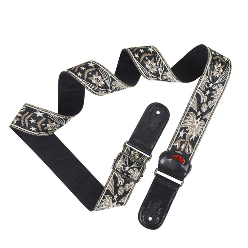 PU Leather Ends Comfortable Strap Acoustic Guitar Bass Strap Belt Accessories