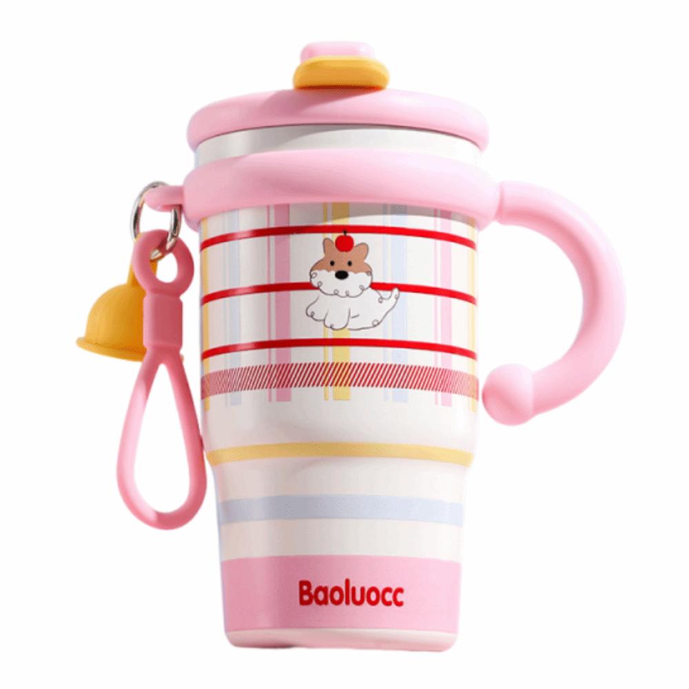 Creative Thermal Water Bottle 600ml Drinking Straw Cup Fashion Outdoor Insulated Mug  Household