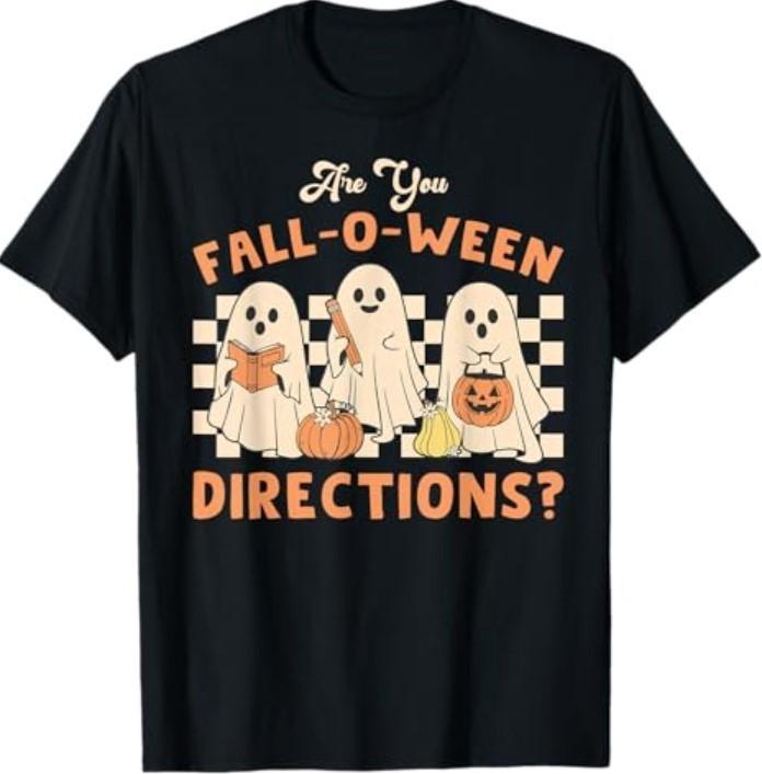 Retro are You Fall O Ween Directions Teacher Halloween Ghost T-Shirt Unisex T-Shirt XXL