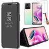 Case for Xiaomi Redmi Note 12S - Xiaomi - Black - Electroplate Mirror - Integrated Flip Stand - Luxury