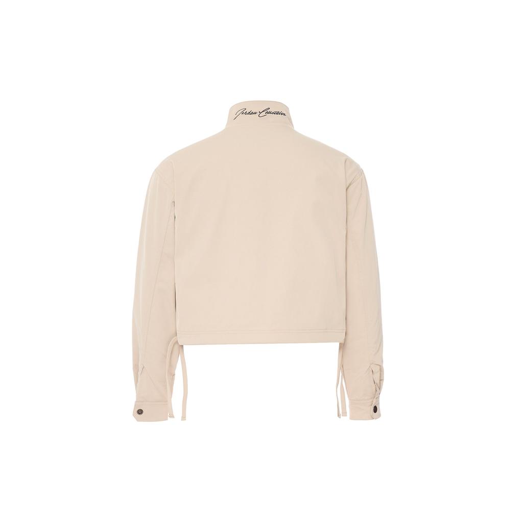 Jordan Embroidered Logo Zip-Up Collar Jacket Women Jacket Khaki DV1382-250