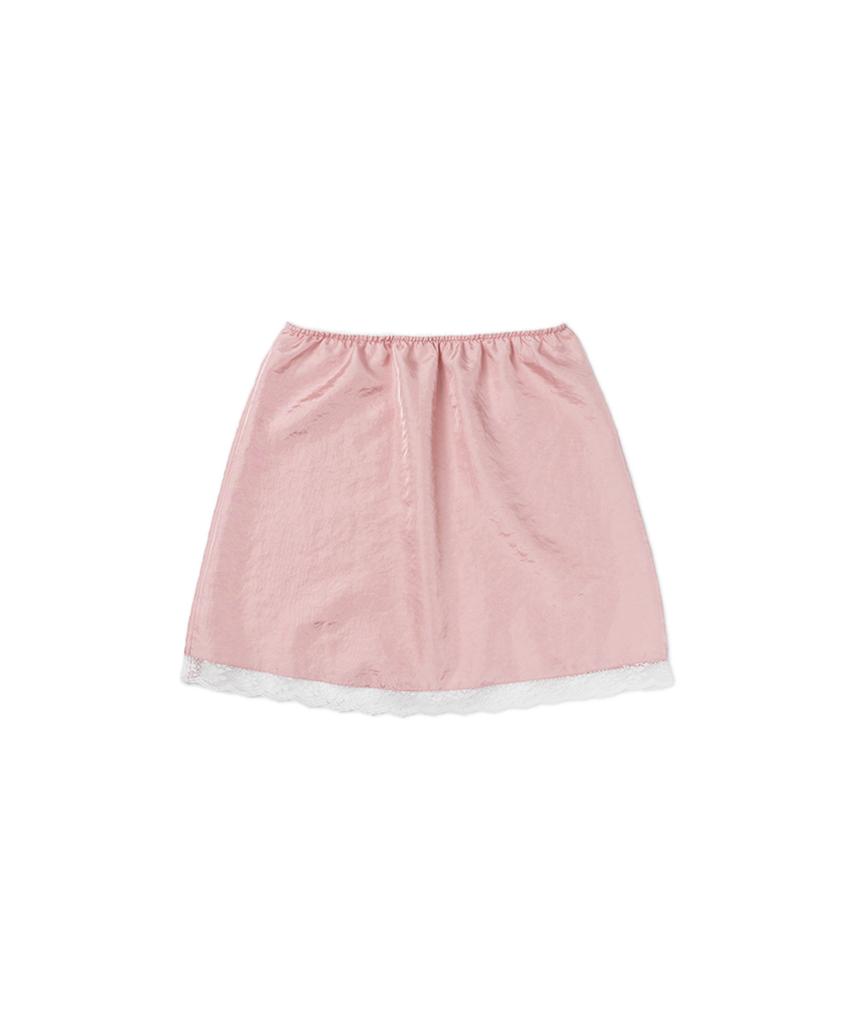 WITHOUT SUMMER Petal Satin Skirt_Pink
