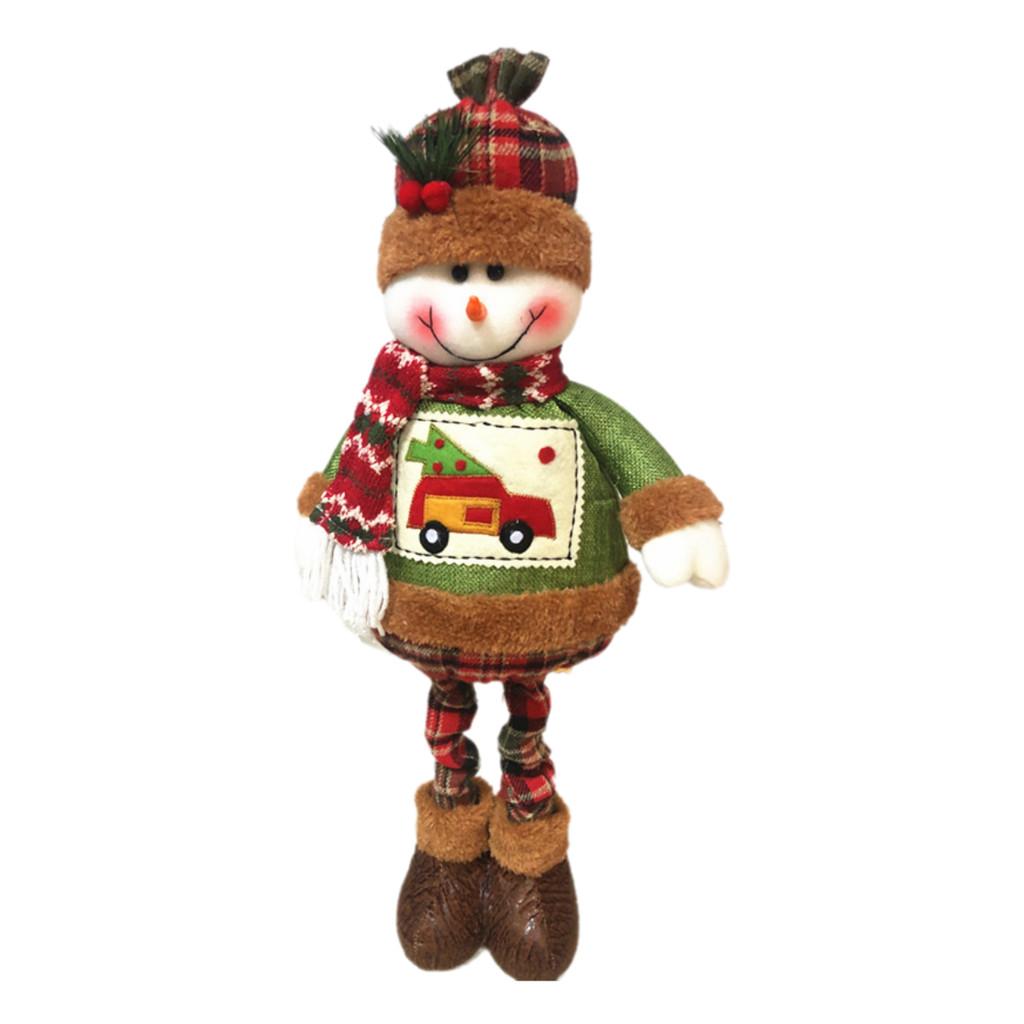 Telescopic Christmas Leg Doll Ornament Santa Snowman Deer Standing Retractable