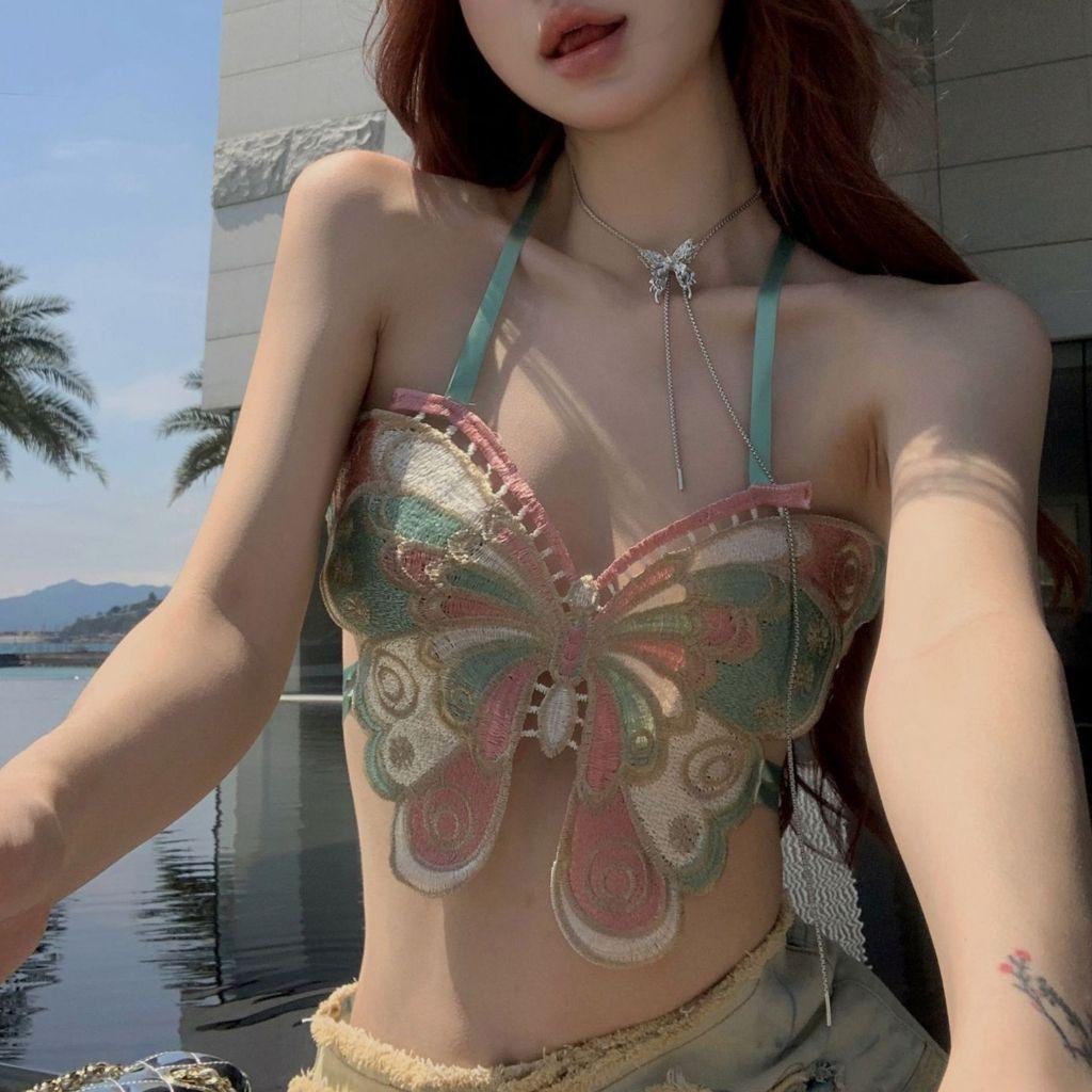 Σέξι και Σέξι Μπλουζάκι Καμισόλ με Παπιγιόν, Στενή Εφαρμογή και Ανοιχτή Πλάτη, Στράπλες Μπλούζα για Γυναίκες.