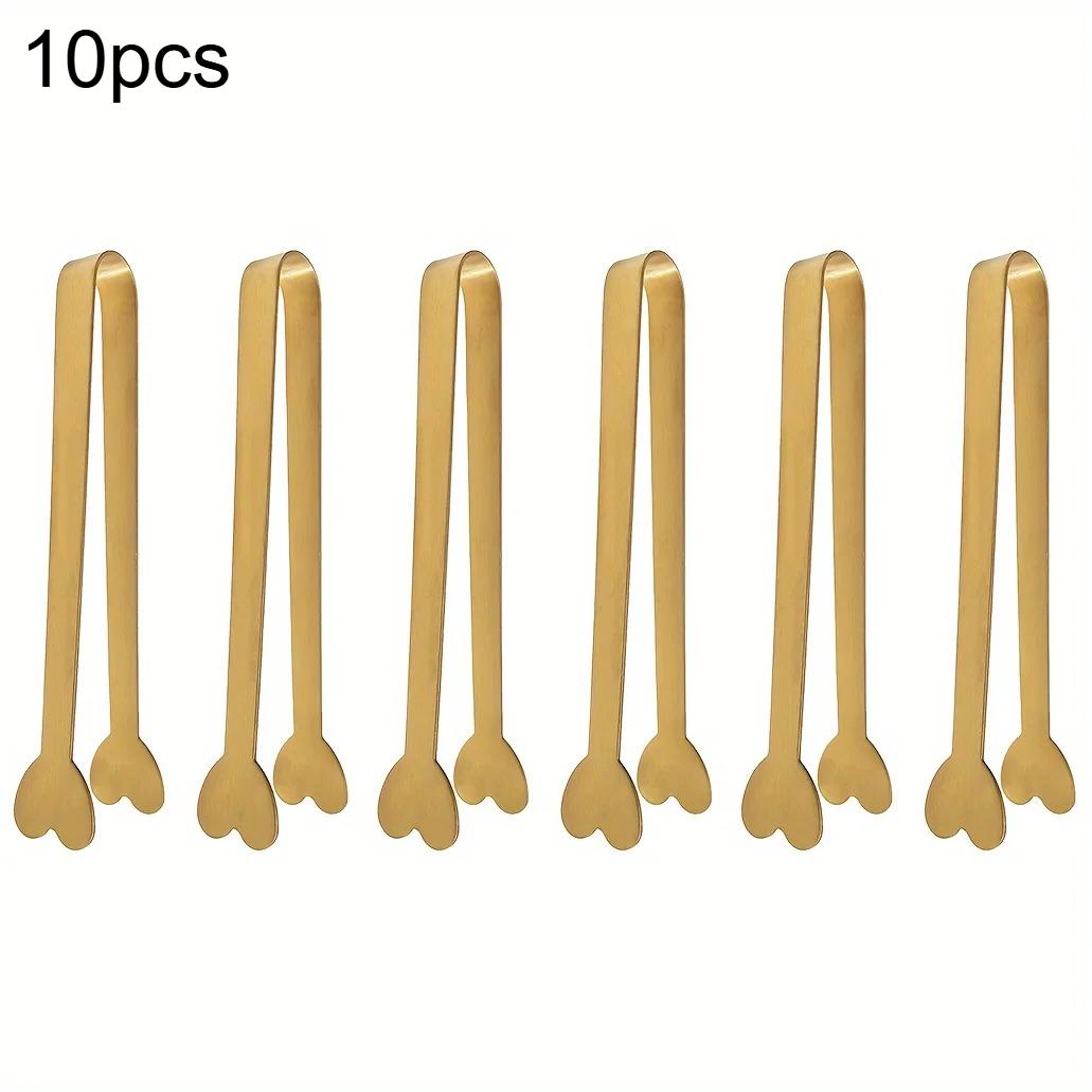 

10pcs Heart-Shaped Mini Tongs Stainless Steel Sugar Ice Cubes Tea Tongs Party Wedding Coffee Bar Gift for Wedding Anniversaries