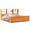 VidaXL Bookcase Bed Without Mattress Brown Wax 180x200cm Solid Wood, Bed, Bedroom Furniture, Bed with 3323799