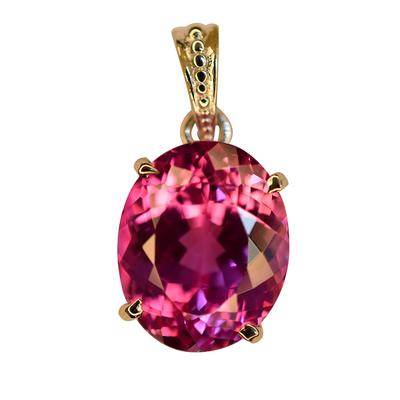 19 Karaat Natuurlijke Saffier OVAAL 925 Sterling Zilver Roze Hanger Voor Haar