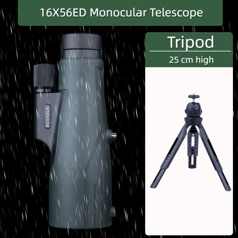Telescopio Monoculare 16x56ed, Alto Ingrandimento Visione Notturna in Condizioni di Scarsa Illuminazione, Impermeabile Portatile Fotocamera Telescopio di Osservazione