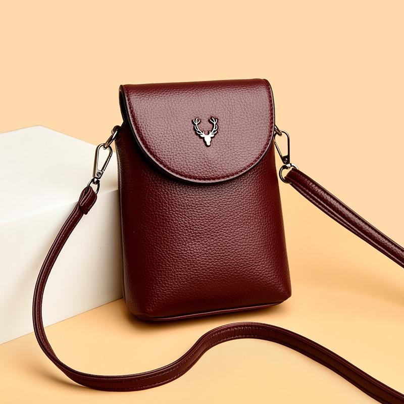 Fashion Small Shoulder Bag for Smartphone Ladies Mobile Phone Bag Zipper Flap Famous Brand Soft Leather Crossbody Bags for Women