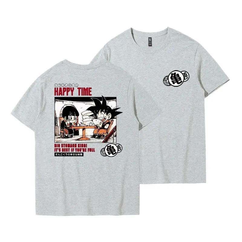 Dragon Ball Son Gohan Birth Commemorative Double-Sided Printed T-Shirt | Kame Symbol Anime Merchandise | Unisex Cotton Casual Short Sleeve Tee