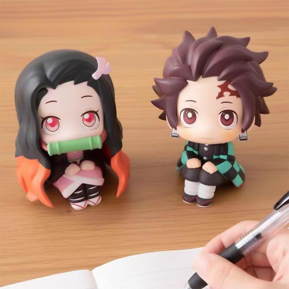 Anime 9CM Demon Slayer Kamado Mi Dou Zi Figure Cute Car Ornament  PVC Action Model Toys Kids Christmas Holiday Gifts In Stock