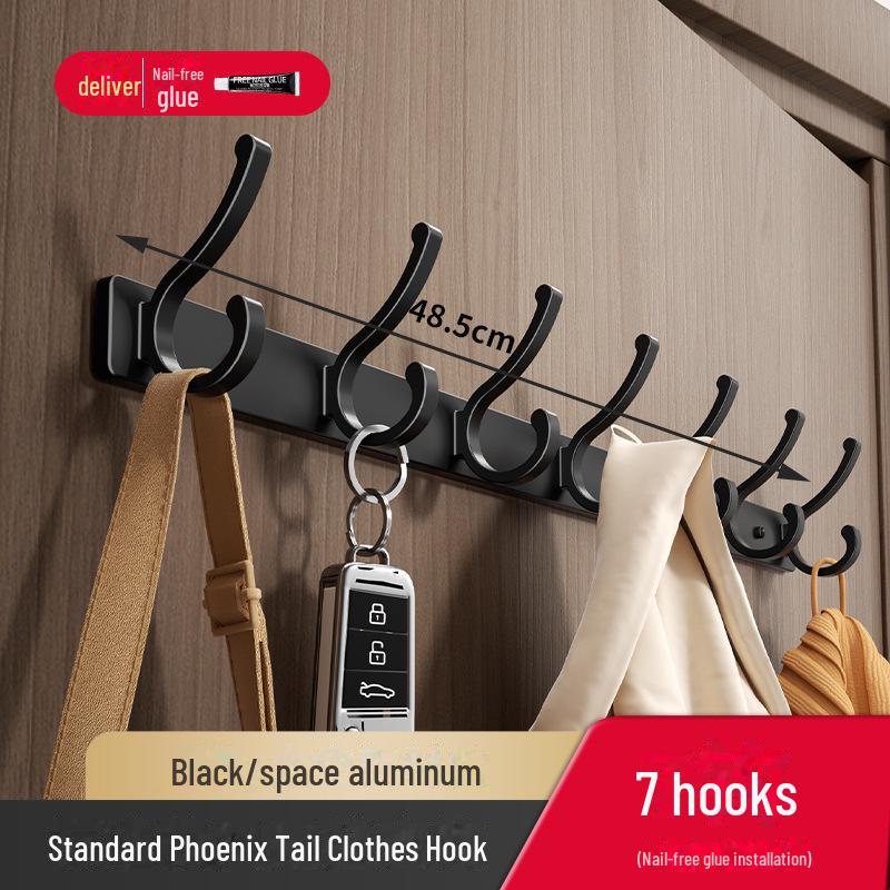 Punch-Free Door Hooks for Clothes, Coats, and Hats – Wall-Mounted Row Hooks for Entryway Wardrobes