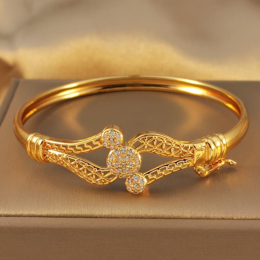 1item Vintage Bohemian Style Inlaid Synthetic Zircon Women's Open Bracelet Suitable for Daily Wear Mother's Day Gift No Box