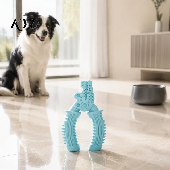 Vise Shaped Chew Toys Dog Toy, Bite Resistant TPR Puppy Teething Interactive Rubber Pet Chewing Toy for Teeth Cleaning & Gum Massage