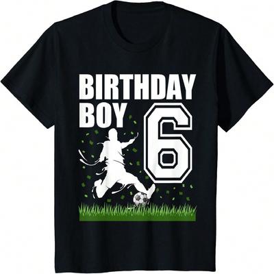 Kids 6 Year Old Soccer Birthday Party Theme 6th Gift For Boy T-Shirt