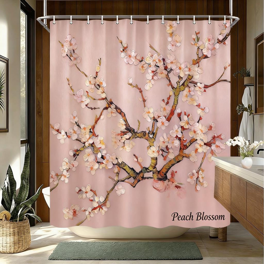 Watercolor Lavender Bouquet Waterproof Shower Curtain For Bathroom Decor