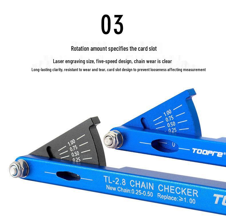 TOOPRE Chain Wear Gauge for Mountain & Road Bikes