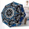 1pc Mandala Artwork Automatic Folding Umbrella, Portable & Foldable Design with 8 Ribs, Casual Outdoor Accessory Halloween and Christmas Gif