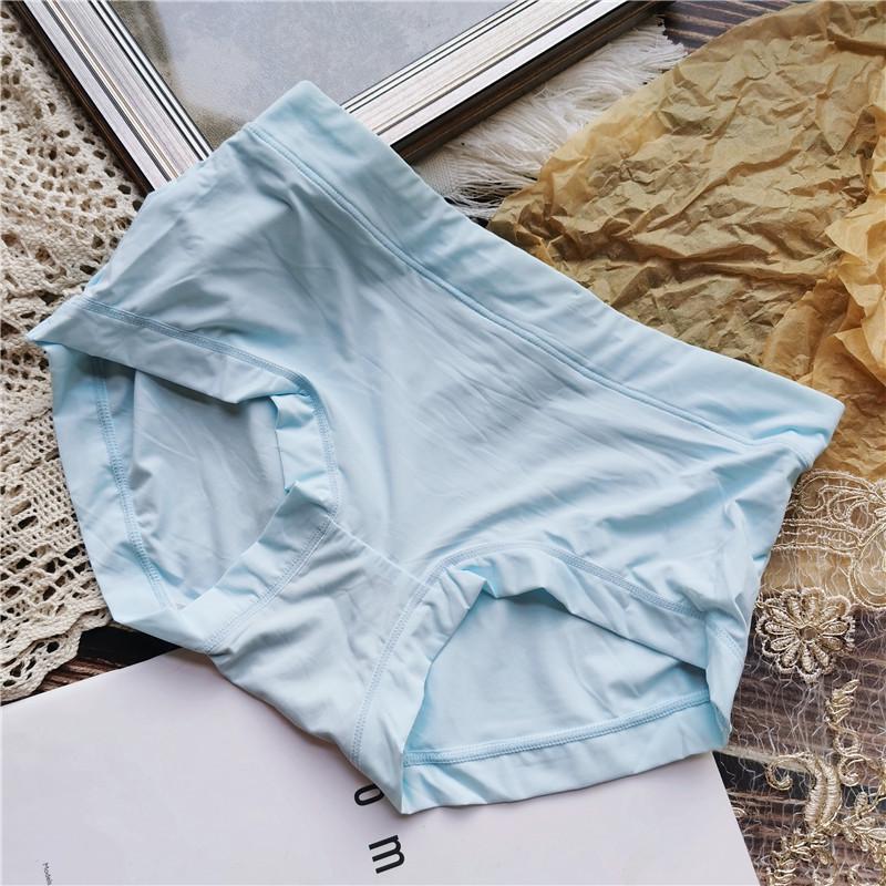 9908 Mid-Waist Ice Silk Women's Underwear - Solid Colors