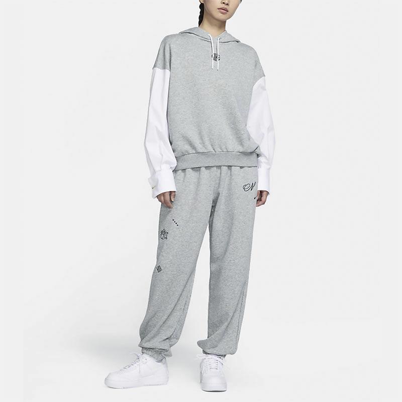 Nike Casual Lace-Up Breathable Knit Sweatpants Women Bottoms Light-Grey DD5043-063