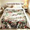 Floral Theme Custom Blanket Personalized Name & Text Customized Soft Warm Throw Blanket Home Decor