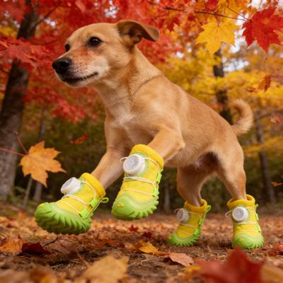 2Pcs Waterproof Pet Shoes Shoes with Non-Slip Soles All-Terrain Dog And Dial Adjustment Protective