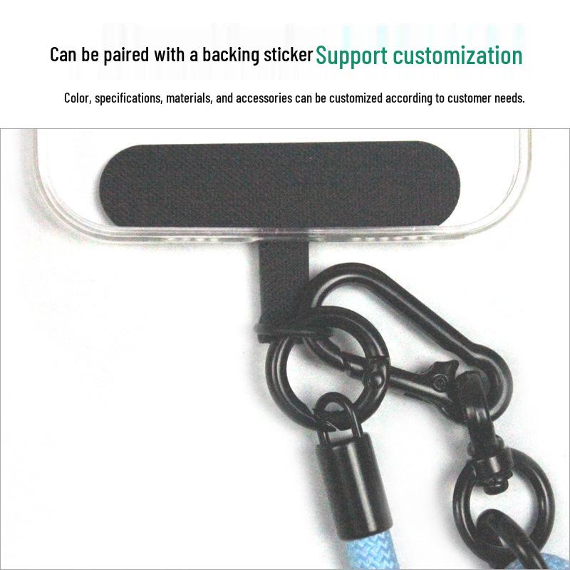 Trendy Blue Crossbody Phone Lanyard with Adjustable Single-Side Release - Anti-Lost and Stylish Hands-Free Accessory.