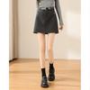 TERRE BLEUE Women's High-Waist A-Line Short Skirt