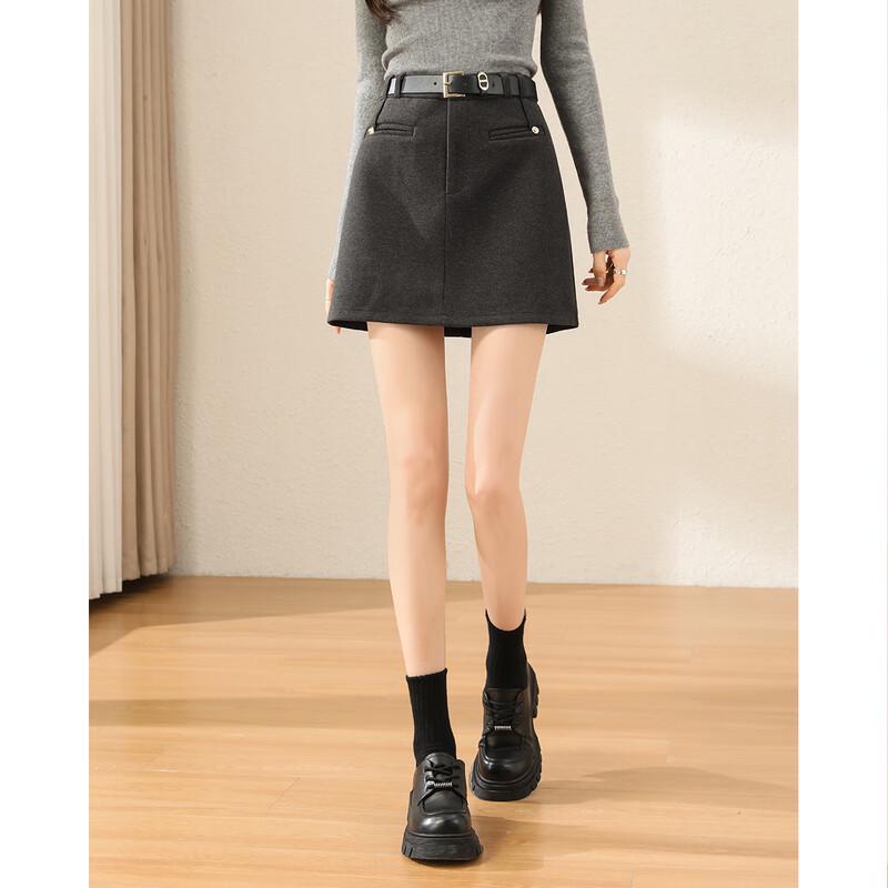 TERRE BLEUE Women's High-Waist A-Line Short Skirt