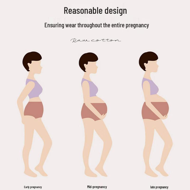 Langsha Women's High-Waist 7A Antibacterial Cotton Maternity Briefs